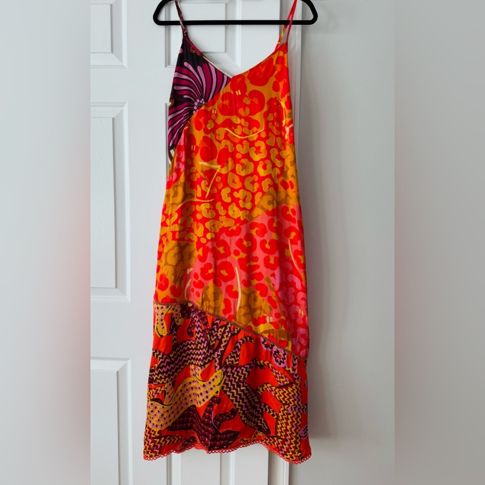 Farm Rio Printed Satin Slip Midi Dress - Picture 10 of 16